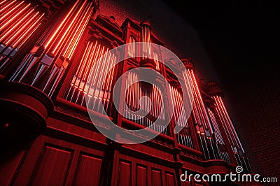 Pipe organ. 3D rendering Stock Photo