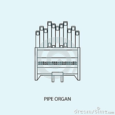 pipe organ icon design vector flat isolated illustration Vector Illustration