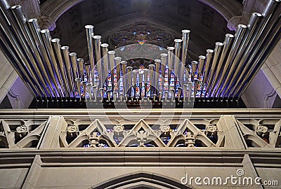 Pipe Organ in Michigan church Stock Photo