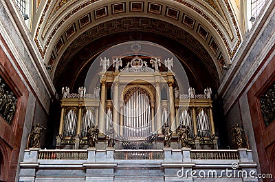 Pipe Organ, Esztergom Basilica, Hungary Stock Photo