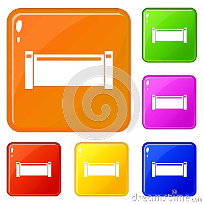 Pipe piece icons set vector color Vector Illustration