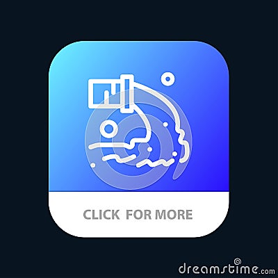 Pipe, Pollution, Radioactive, Sewage, Waste Mobile App Button. Android and IOS Line Version Vector Illustration