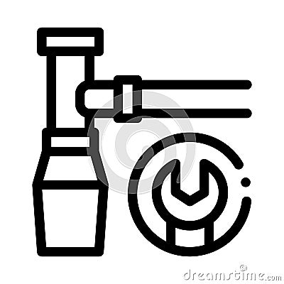 Pipe repair icon vector outline illustration Vector Illustration