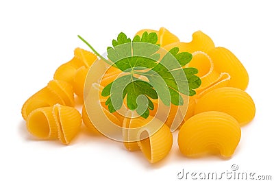 Pipe rigate pasta with parsley Stock Photo