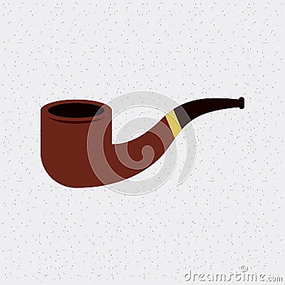 Pipe smoke wooden isolated icon Vector Illustration