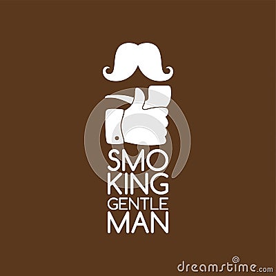 Pipe smoker like thumb up Vector Illustration