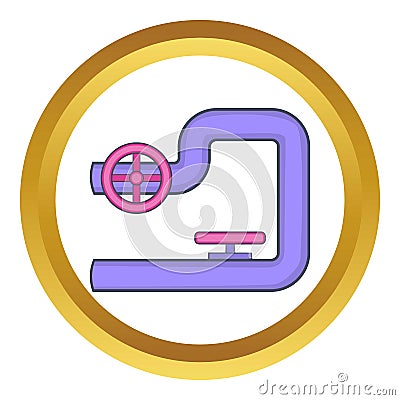 Pipe with valves vector icon Vector Illustration