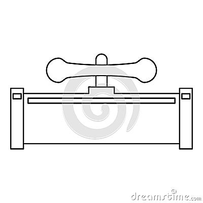 Pipe with water valve icon, outline style Vector Illustration