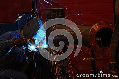 Pipe Welder Stock Photo