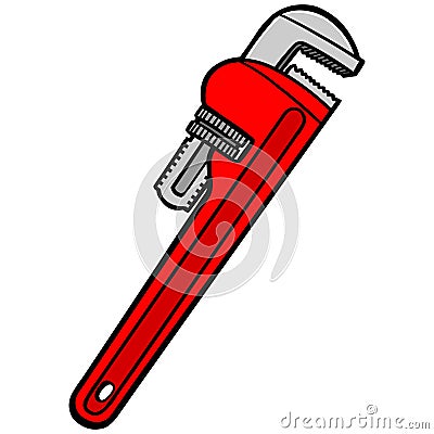 Pipe Wrench Vector Illustration