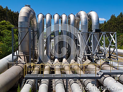 Pipeline installation for distribution and supply Stock Photo