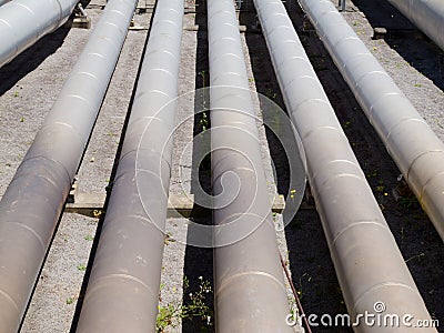 Pipeline installation for distribution and supply Stock Photo