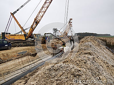 Pipeline ready for burrowing. Editorial Stock Photo