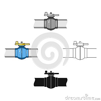 Pipeline shutter.Oil single icon in cartoon,black style vector symbol stock illustration web. Vector Illustration