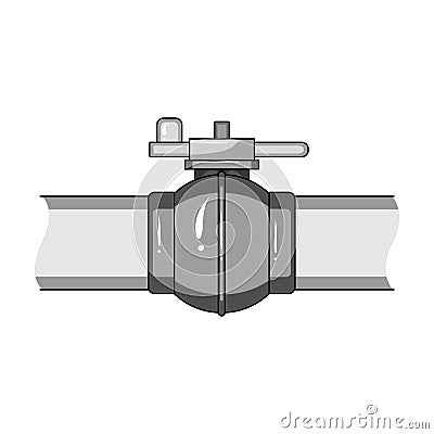 Pipeline shutter.Oil single icon in monochrome style vector symbol stock illustration . Vector Illustration