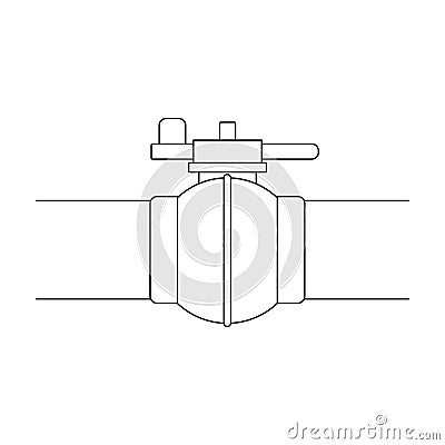 Pipeline shutter.Oil single icon in outline style vector symbol stock illustration web. Vector Illustration