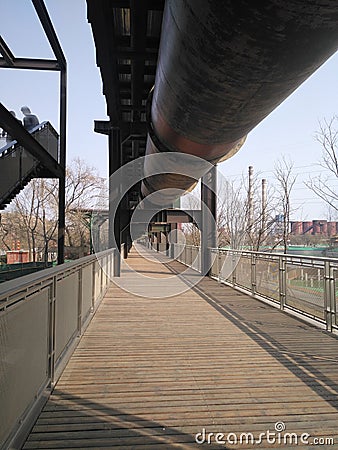 Road to the steel factory in Beijing Editorial Stock Photo