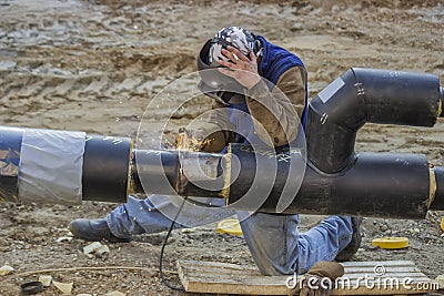 Pipeline welding 2 Stock Photo