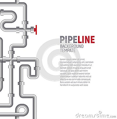 Pipelines poster concept. Pipes pattern, boiler room, piping, plumbing banner design template for marketing, social Vector Illustration