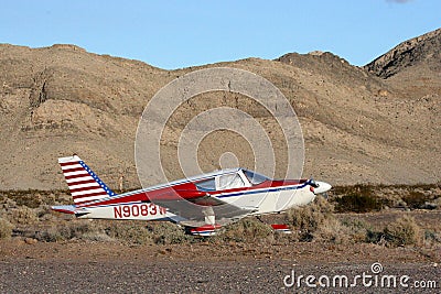 Piper PA-28-235 Cherokee at Amargosa Valley, Nevada Editorial Stock Photo