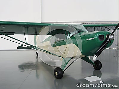 Piper PA-12 Super Cruiser plane. On display at Museu da Tam or Museu Asas de um Sonho, SÃ£o Carlos, SP Brazil. Editorial Stock Photo