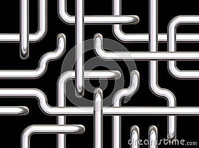 Pipes background black Stock Photo