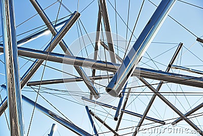 Pipes and Cables Modern Art Sculpture Editorial Stock Photo