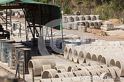 Pipes Concrete Products Stock Photo