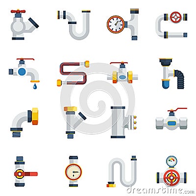 Pipes Icons Set Vector Illustration