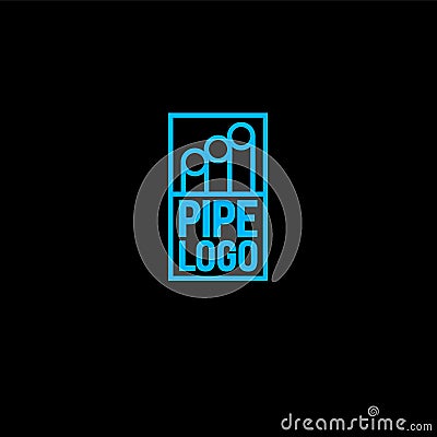 Pipes Logo. Pipes emblem. Pipeline icon. Corporate logo design template Isolated on a white backgroundPipes Logo. Pipes emb Vector Illustration