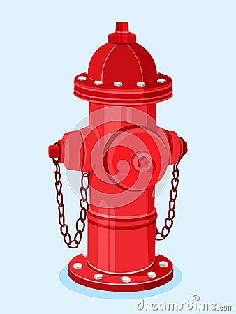 Isometric Red Fire Hydrant Vector Illustration Vector Illustration