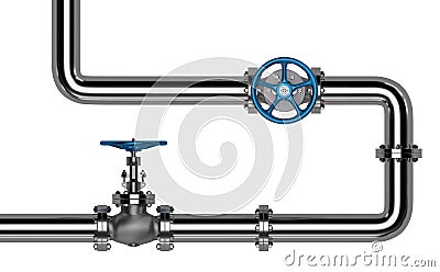 Pipes with Valves Stock Photo