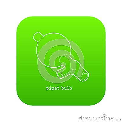 Pipet bulb icon green vector Vector Illustration