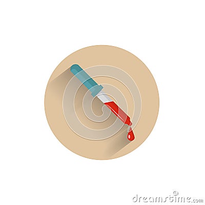 Pipette flat icon with shadow. medical Pipette icon Stock Photo