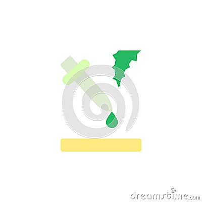 Pipette drop aloe vera icon. Simple color vector elements of healing plant icons for ui and ux, website or mobile application Vector Illustration