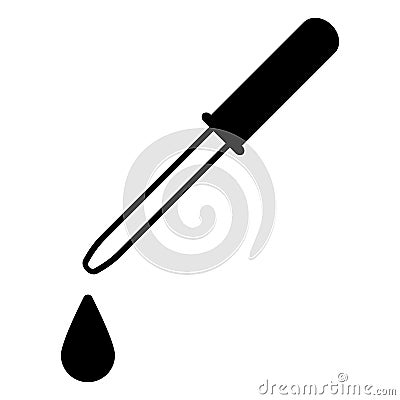 Pipette with a drop of liquid, dosing, vector concept dripping, dosing with drops Vector Illustration