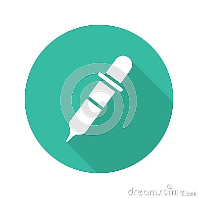 Pipette flat design long shadow glyph icon Vector Illustration