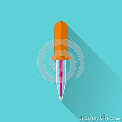 Pipette flat icon Vector Illustration