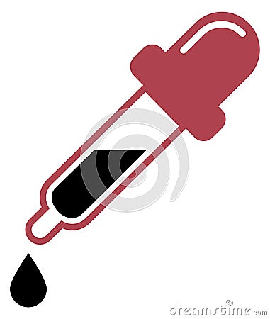 Pipette icon. Black liquid in dropping tool Vector Illustration