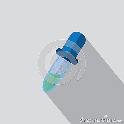 Pipette icon button Vector Illustration