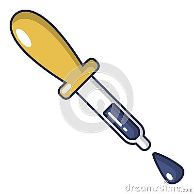 Pipette icon, cartoon style Vector Illustration