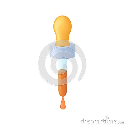 Pipette icon in cartoon style Vector Illustration