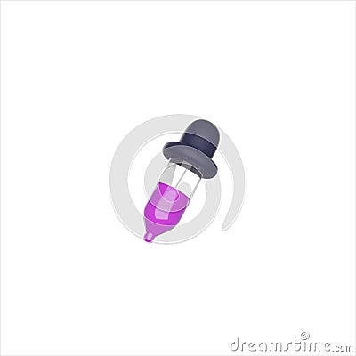 Pipette icon 3D rende Vector Illustration