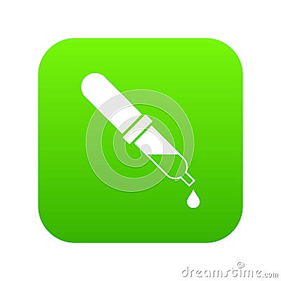 Pipette icon digital green Vector Illustration