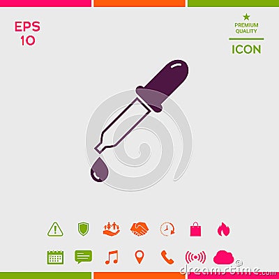 Pipette icon with drop Vector Illustration