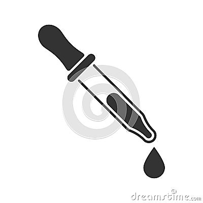 Dropper icon with drop Cartoon Illustration