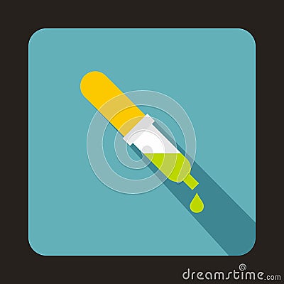 Pipette icon in flat style Vector Illustration