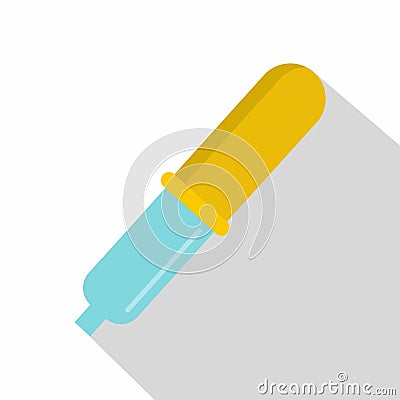 Pipette icon, flat style Vector Illustration