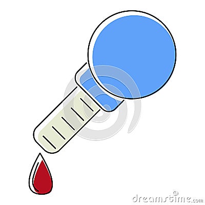 Pipette icon, flat style Vector Illustration