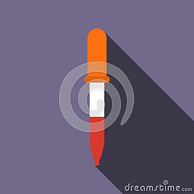 Pipette icon, flat style Vector Illustration